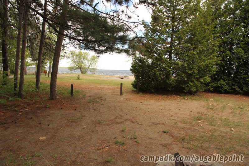 Campsite Photo of Site 8 at Ausable Point Campground, New York - Fireplace View