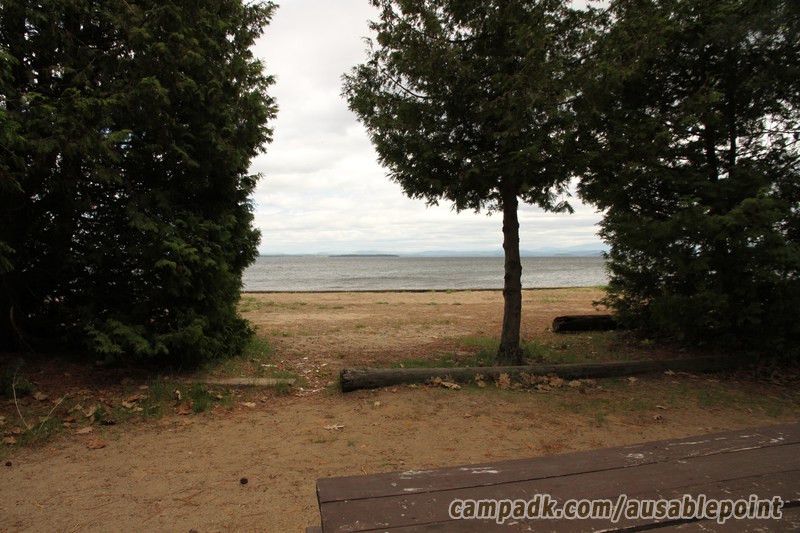 Campsite Photo of Site 8 at Ausable Point Campground, New York - Pathway Down to Water