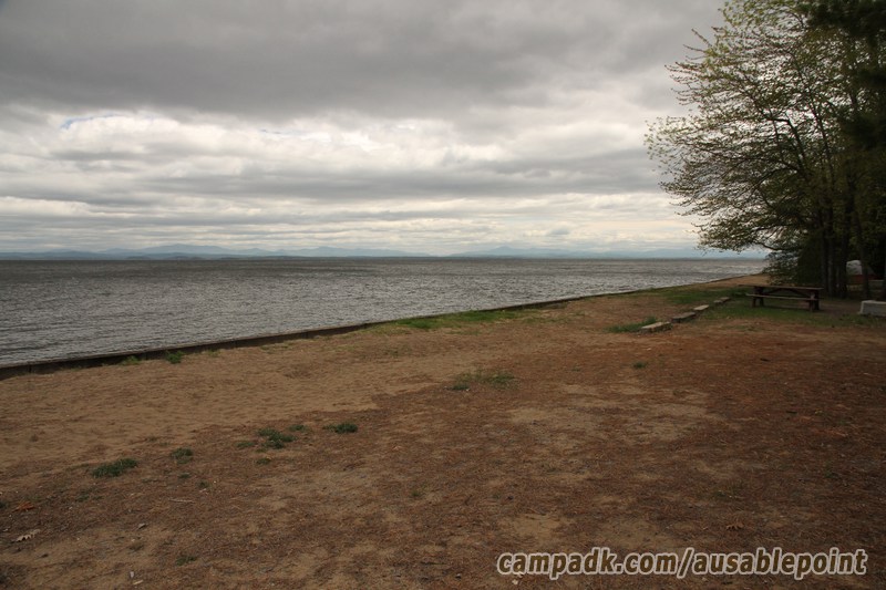Campsite Photo of Site 8 at Ausable Point Campground, New York - Shoreline and View