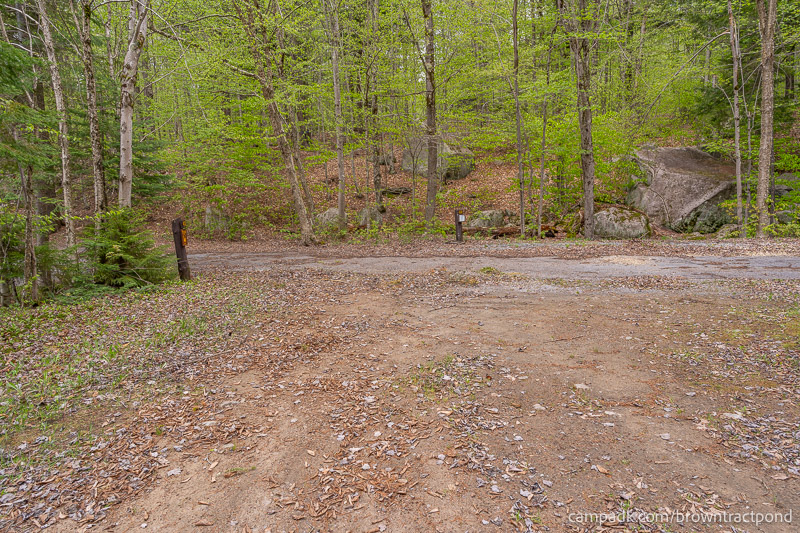 Campsite Photo of Site 43 at Brown Tract Pond Campground, New York - Looking Back Towards Road