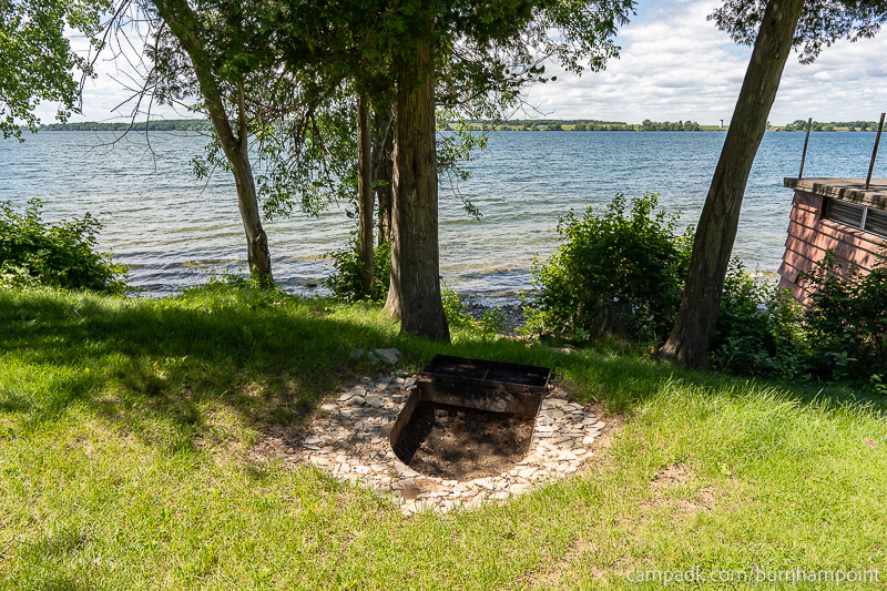 Campsite Photo of Site 47 at Burnham Point State Park, New York - Fireplace View