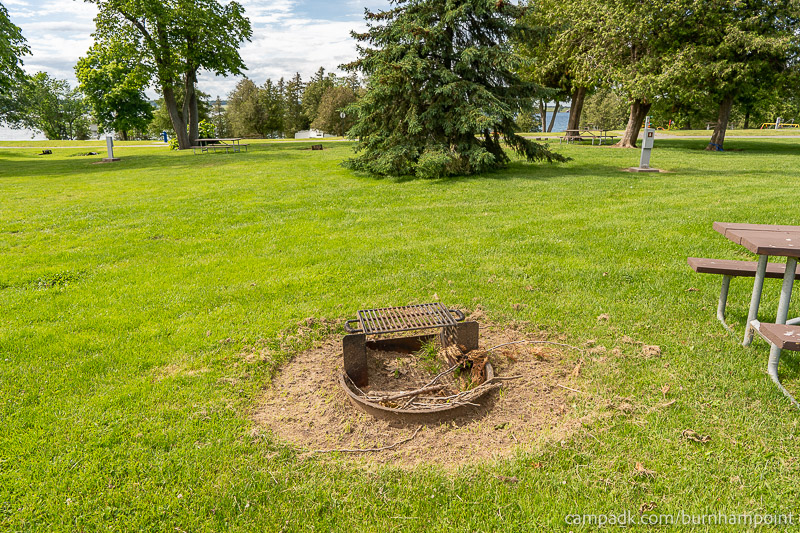 Campsite Photo of Site 8 at Burnham Point State Park, New York - Fireplace View