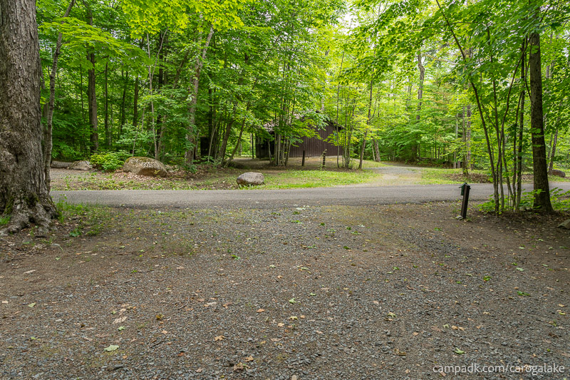 Campsite Photo of Site 13 at Caroga Lake Campground, New York - Looking Back Towards Road