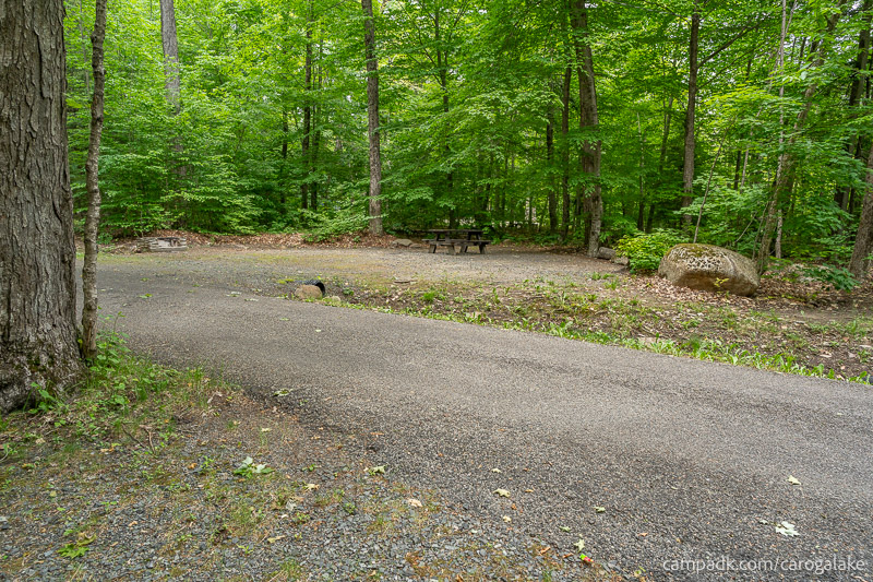 Campsite Photo of Site 13 at Caroga Lake Campground, New York - Looking Back Towards Road