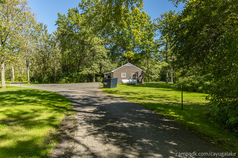 Campsite Photo of Site 712 at Cayuga Lake State Park, New York - View Down Road from Campsite