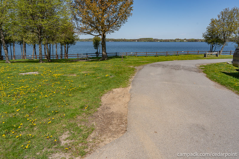 Campsite Photo of Site 4 at Cedar Point State Park, New York - View Down Road from Campsite