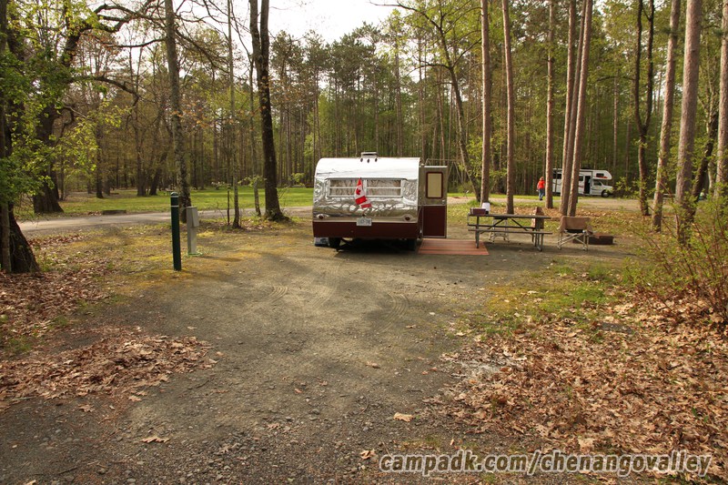 Campsite Photo of Site 89 at Chenango Valley State Park, New York - Looking at Site from Road