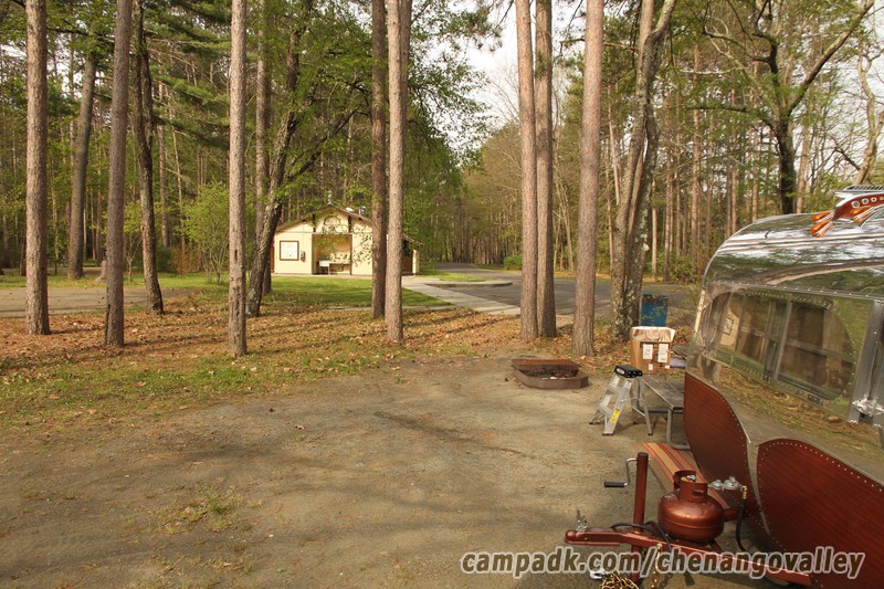 Campsite Photo of Site 89 at Chenango Valley State Park, New York - Cross Site View