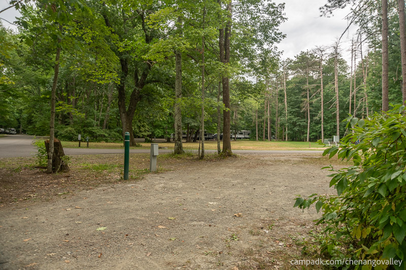 Campsite Photo of Site 89 at Chenango Valley State Park, New York - Looking at Site from Road