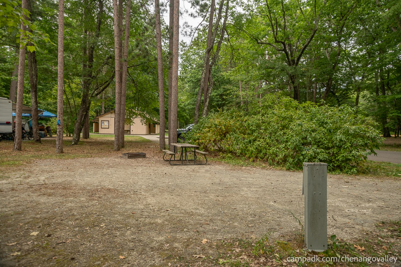 Campsite Photo of Site 89 at Chenango Valley State Park, New York - Cross Site View