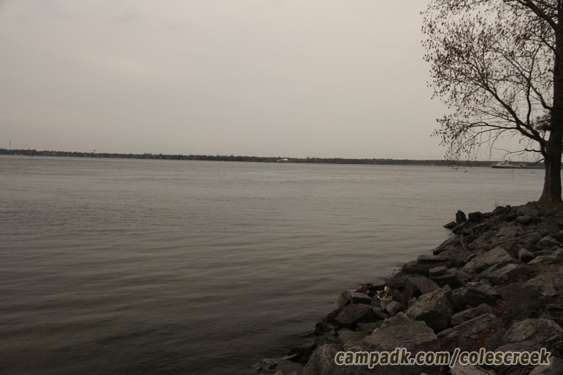 Campsite Photo of Site 83 at Coles Creek State Park, New York - View from Shoreline