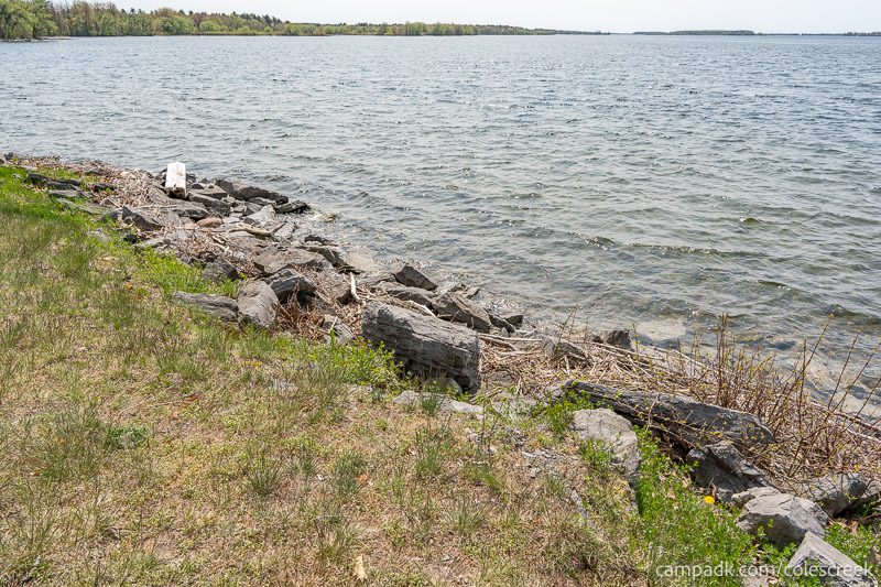Campsite Photo of Site 83 at Coles Creek State Park, New York - Shoreline and View