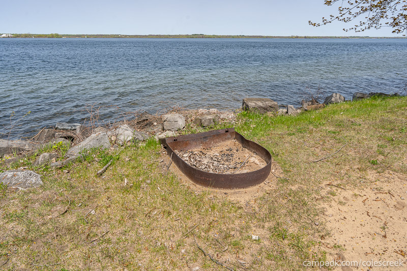 Campsite Photo of Site 203 at Coles Creek State Park, New York - Fireplace View