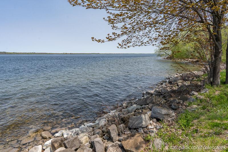 Campsite Photo of Site 203 at Coles Creek State Park, New York - View from Shoreline