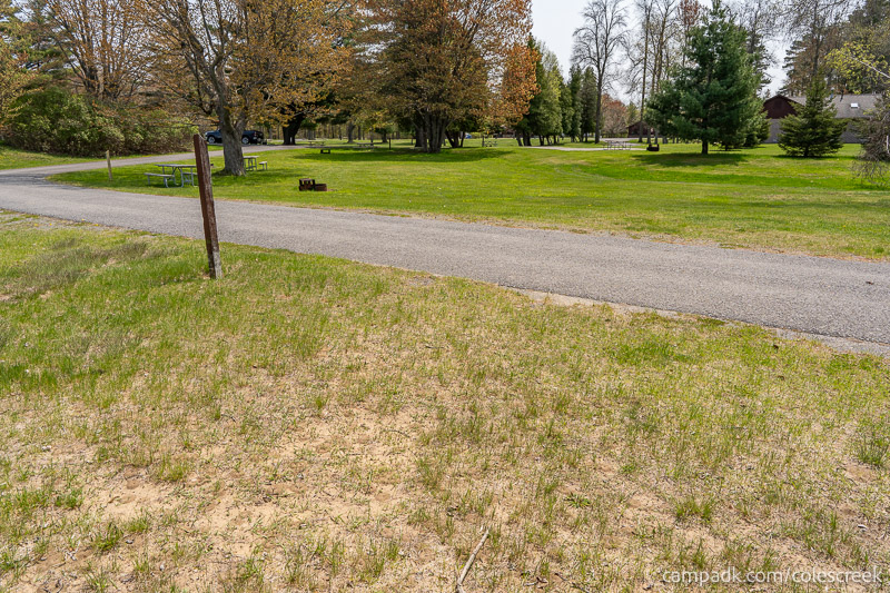 Campsite Photo of Site 203 at Coles Creek State Park, New York - Looking Back Towards Road