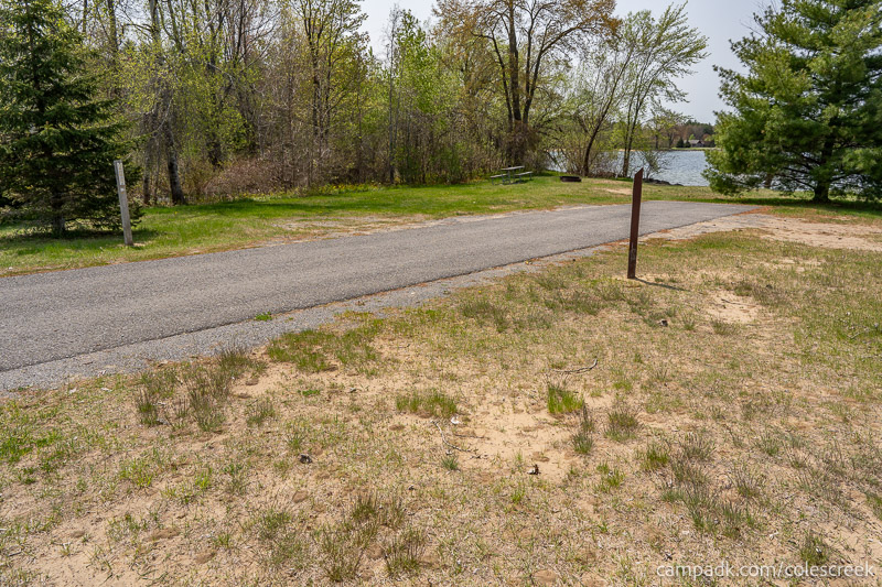 Campsite Photo of Site 203 at Coles Creek State Park, New York - Looking Back Towards Road