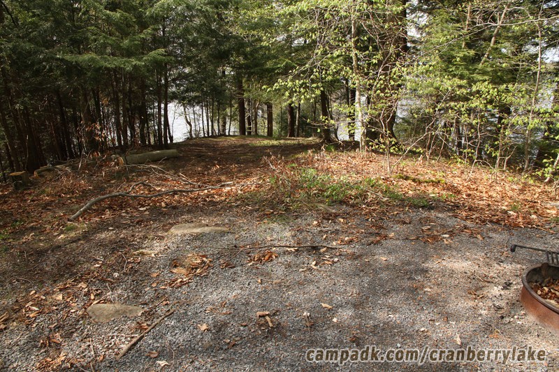 Campsite Photo of Site 14 at Cranberry Lake Campground, New York - Fireplace View