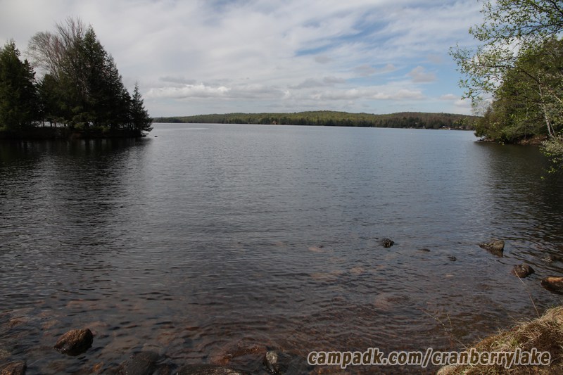 Campsite Photo of Site 14 at Cranberry Lake Campground, New York - View from Shoreline