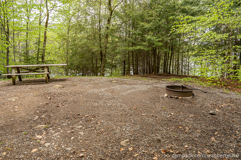 Campsite Photo of Site 14 at Cranberry Lake Campground, New York - Cross Site View