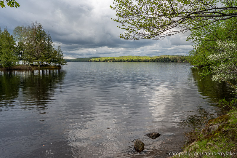 Campsite Photo of Site 14 at Cranberry Lake Campground, New York - View from Shoreline