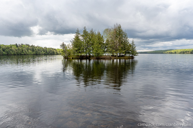 Campsite Photo of Site 14 at Cranberry Lake Campground, New York - View from Shoreline