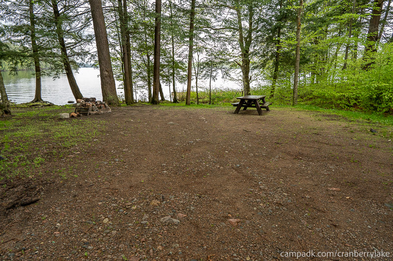 Campsite Photo of Site 45 at Cranberry Lake Campground, New York - Looking at Site from Part Way In