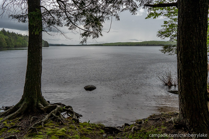 Campsite Photo of Site 45 at Cranberry Lake Campground, New York - View from Shoreline