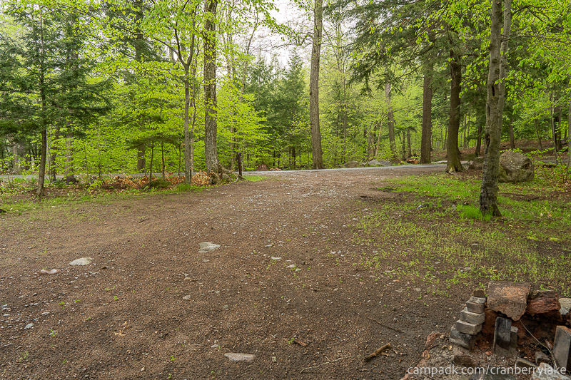 Campsite Photo of Site 45 at Cranberry Lake Campground, New York - Looking Back Towards Road