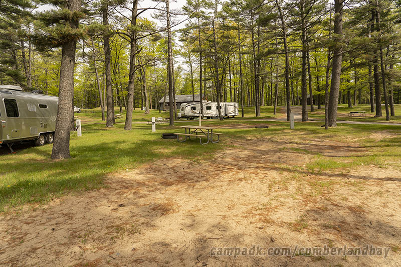 Campsite Photo of Site 52 at Cumberland Bay State Park, New York - Looking at Site from Road