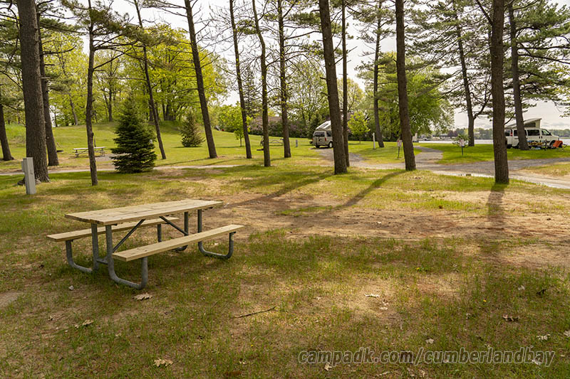 Campsite Photo of Site 52 at Cumberland Bay State Park, New York - Cross Site View