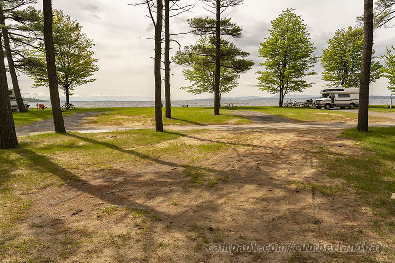 Campsite Photo of Site 52 at Cumberland Bay State Park, New York - Looking Back Towards Road