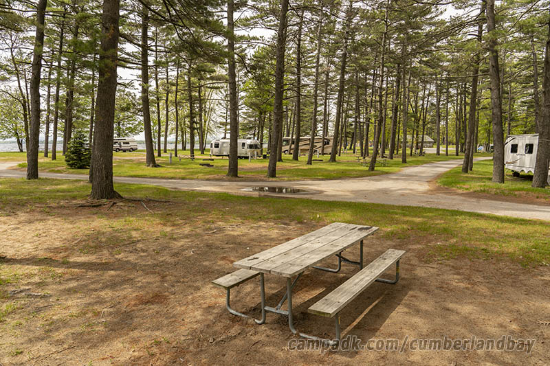 Campsite Photo of Site 39 at Cumberland Bay State Park, New York - Looking Back Towards Road