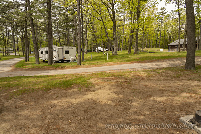 Campsite Photo of Site 39 at Cumberland Bay State Park, New York - Looking Back Towards Road
