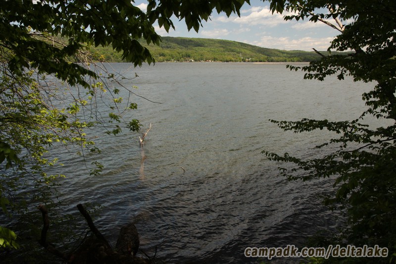 Campsite Photo of Site 92 at Delta Lake State Park, New York - View from Shoreline