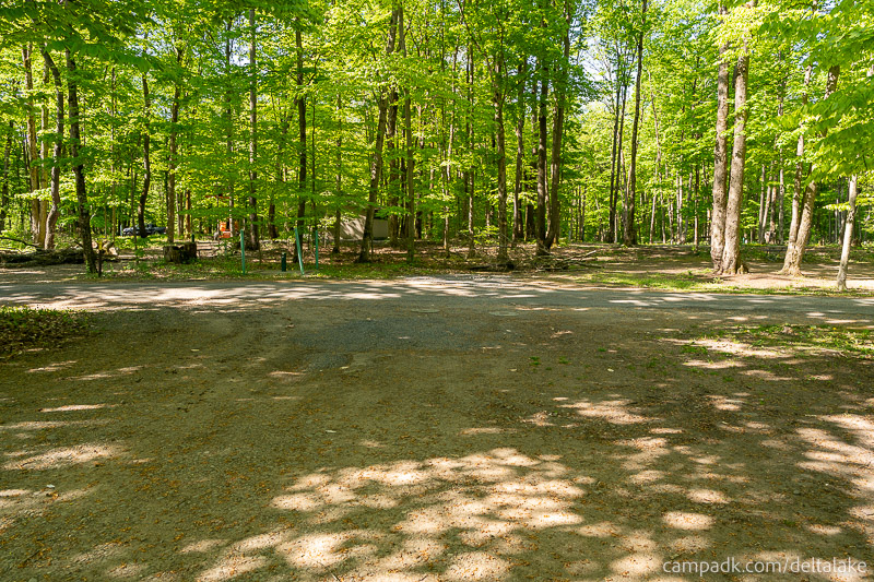 Campsite Photo of Site 10 at Delta Lake State Park, New York - Looking Back Towards Road