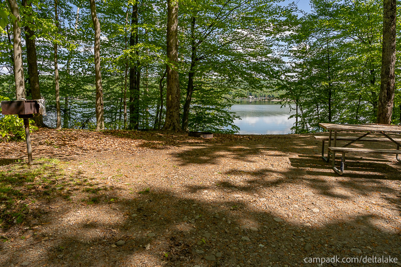 Campsite Photo of Site 92 at Delta Lake State Park, New York - Looking at Site from Part Way In