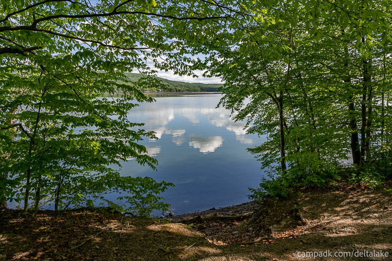 Campsite Photo of Site 92 at Delta Lake State Park, New York - View from Shoreline