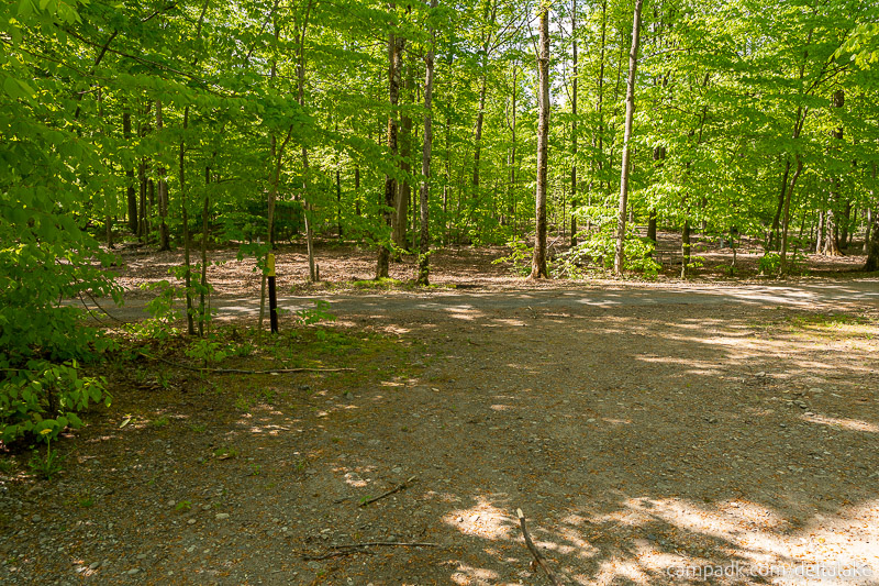 Campsite Photo of Site 92 at Delta Lake State Park, New York - Looking Back Towards Road