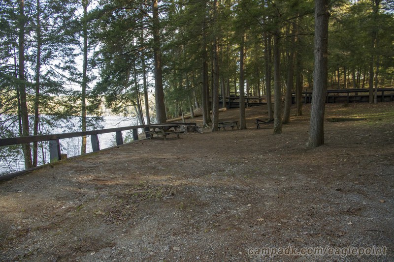 Campsite Photo of Site 57 at Eagle Point Campground, New York - Cross Site View