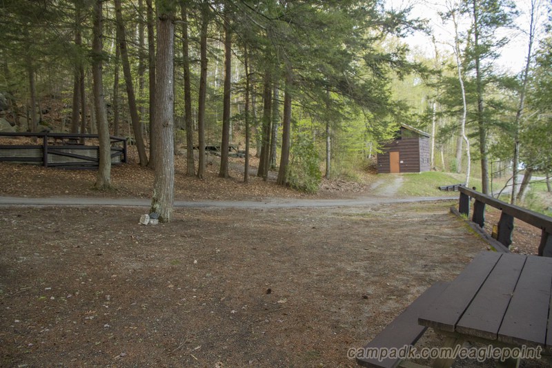 Campsite Photo of Site 57 at Eagle Point Campground, New York - Looking Back Towards Road