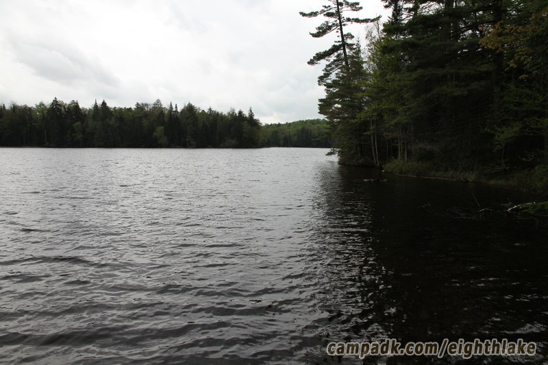 Campsite Photo of Site 112 at Eighth Lake Campground, New York - View from Shoreline