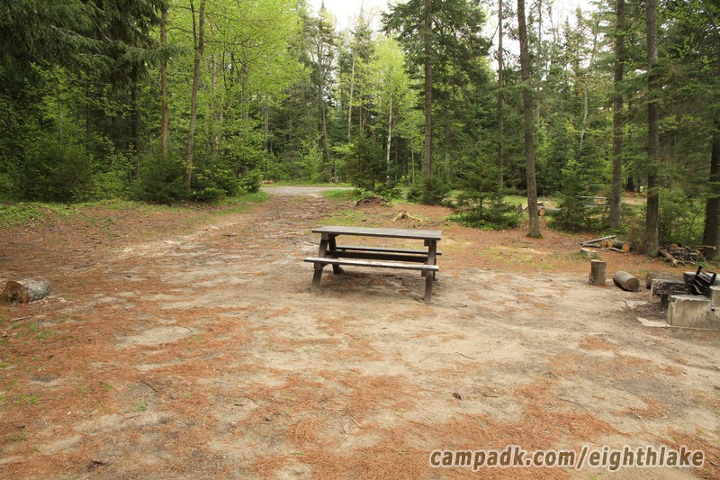 Campsite Photo of Site 112 at Eighth Lake Campground, New York - Looking Back Towards Road