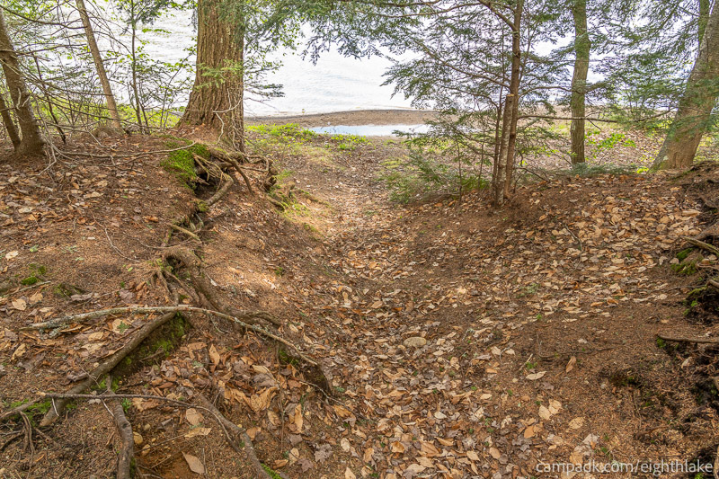 Campsite Photo of Site 25 at Eighth Lake Campground, New York - Pathway Down to Water