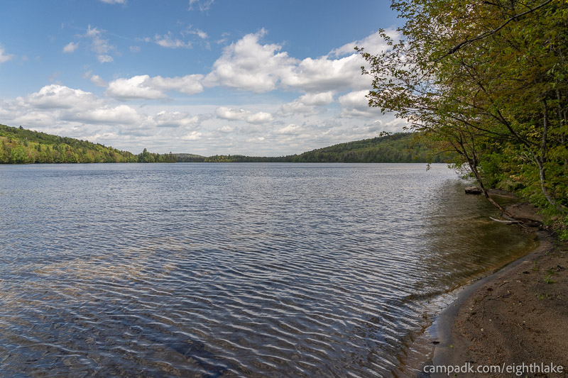 Campsite Photo of Site 25 at Eighth Lake Campground, New York - View from Shoreline
