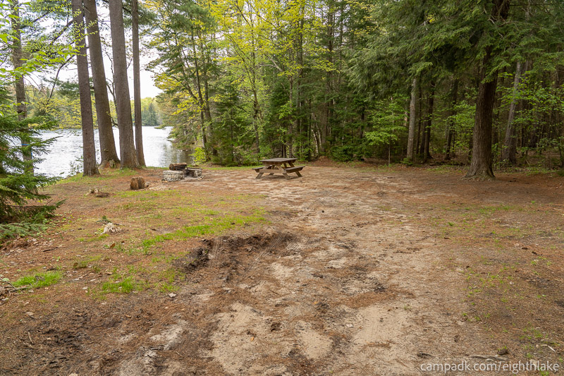 Campsite Photo of Site 112 at Eighth Lake Campground, New York - Looking at Site from Part Way In