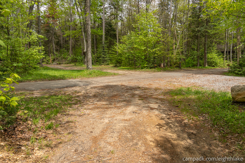 Campsite Photo of Site 112 at Eighth Lake Campground, New York - Looking Back Towards Road
