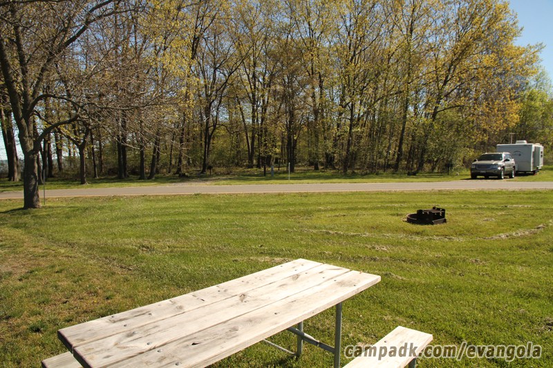 Campsite Photo of Site 6 at Evangola State Park, New York - Looking Back Towards Road