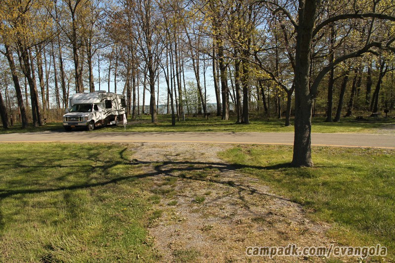 Campsite Photo of Site 6 at Evangola State Park, New York - Looking Back Towards Road