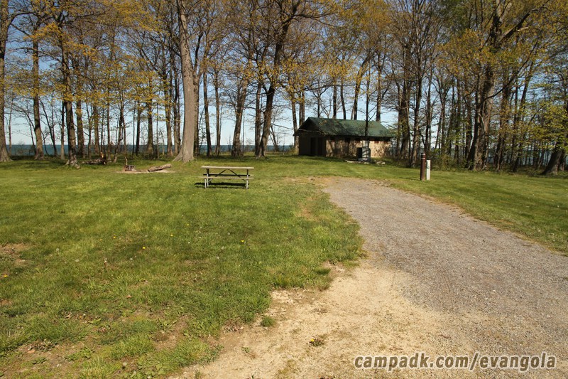 Campsite Photo of Site 37 at Evangola State Park, New York - Looking at Site from Road