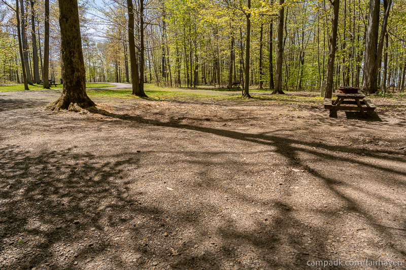Campsite Photo of Site 75 at Fair Haven Beach State Park, New York - Cross Site View